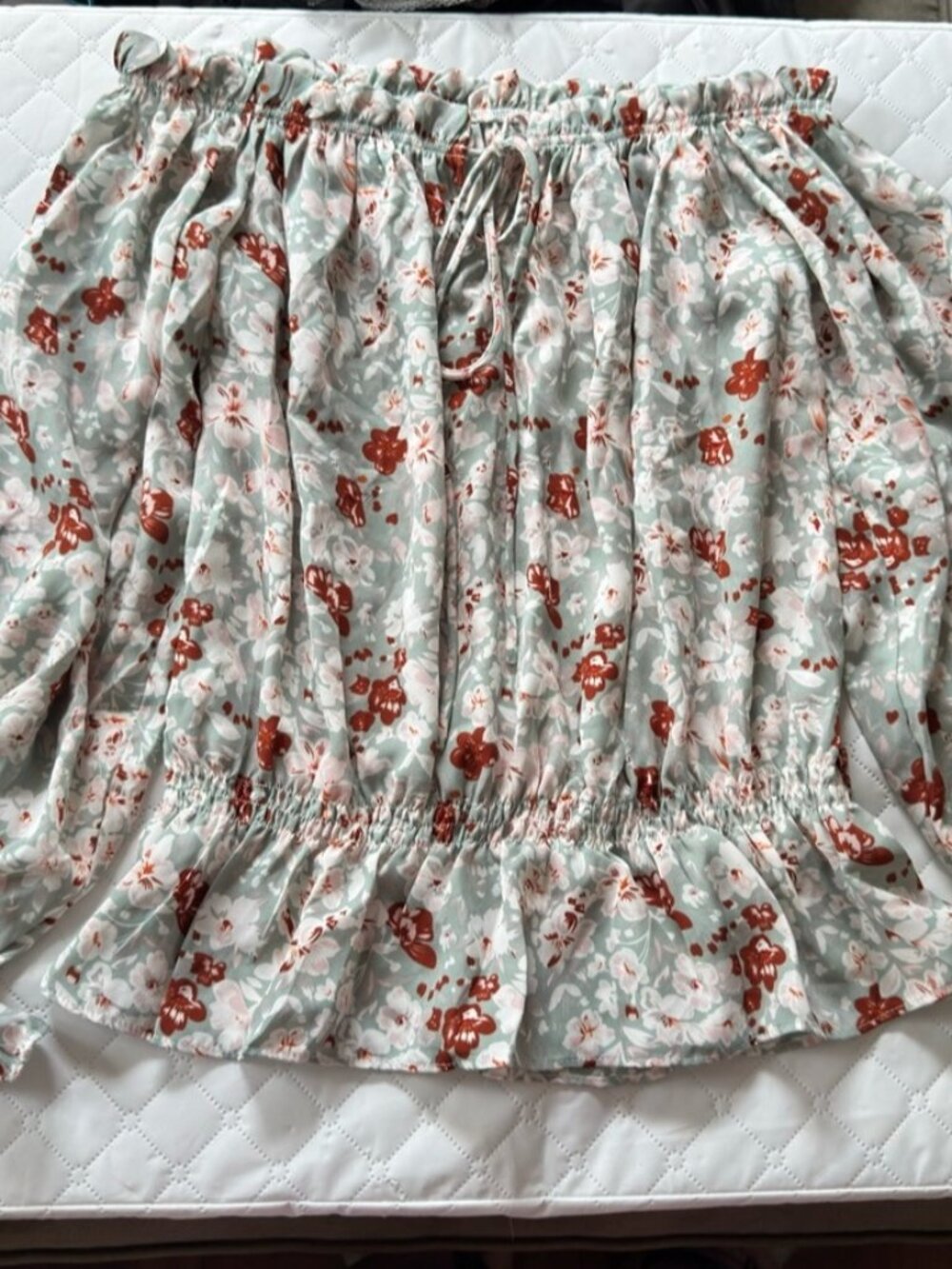 Floral Off Shoulder Peplum Blouse Size M